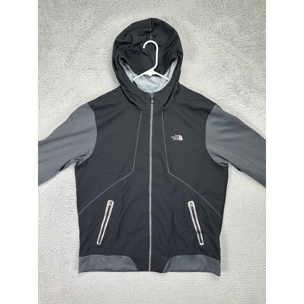 The North Face Jacket Mens XL Kilowatt Black Softshell Hooded Full Zip Pockets